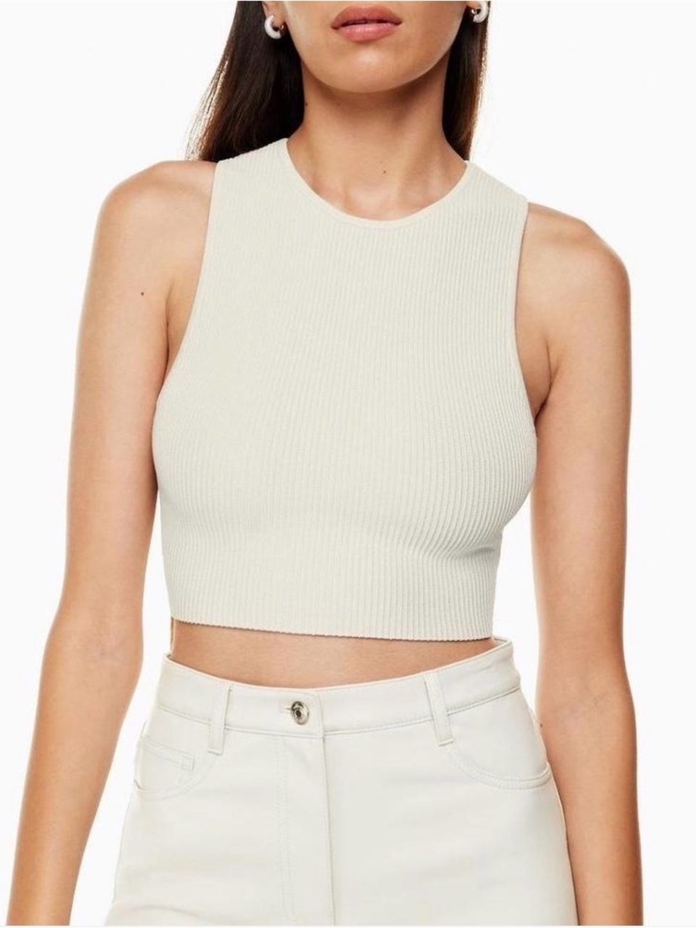 Aritzia Babaton Sculpt Knit Cropped Tank Top